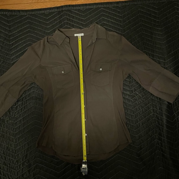 James Perse Slub Cotton Khaki Button-Up Shirt - Picture 15 of 15